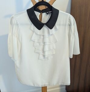 Karl Lagerfeld Chiffon Ruffle Blouse
